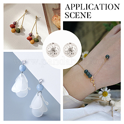 Гальванические бусины из натуральной лавы&nbsp;G-NB0001-94C