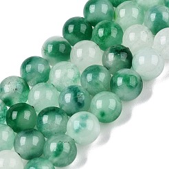 Teñidos naturales blancas abalorios de jade hebras&nbsp;G-T138-8mm-210-8