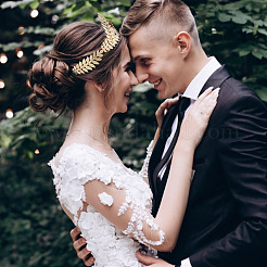 2 шт. 2-х цветные резинки для волос в виде короны и листа OHAR-GO0001-11