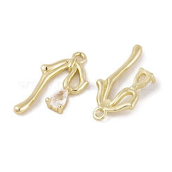 Латунные микропаве прозрачные подвески с фианитом KK-L212-06G