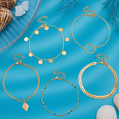 2 упаковка 10 шт. браслеты на ногу из железа&nbsp;BJEW-HY0002-66