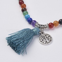 Природных драгоценных камней бисера ожерелья&nbsp;NJEW-F147-B02