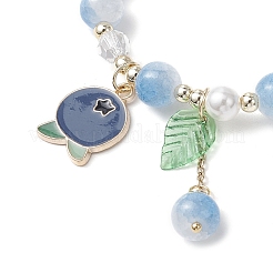 4шт. браслеты из синтетического лунного камня и стеклянных круглых бусин&nbsp;BJEW-JB11858