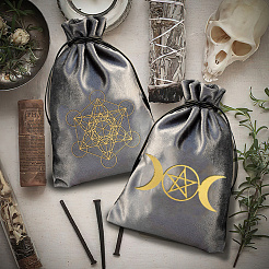 Прямоугольные бархатные мешочки для хранения карт Таро с золотым тиснением и завязками для гадания ABAG-WH20001-25D