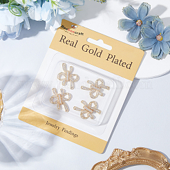 8 шт. латунные застежки с микропаве из прозрачного кубического циркония&nbsp;KK-BBC0018-57