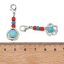 16 Stück 4 Stile synthetische türkisfarbene Anhängerdekorationen&nbsp;HJEW-JM04856