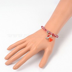 Ангел стекла бисером акриловые шарм браслеты BJEW-JB01795-02