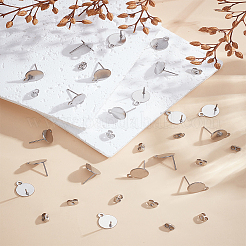 20 шт. фурнитура для сережек-гвоздиков из нержавеющей стали 304&nbsp;STAS-LP0001-77