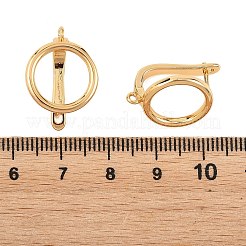 シェグレイス 真鍮製フープピアス金具  カン付き  カドミウムフリーと鉛フリー＆ニッケルフリー  18KGP本金メッキ  21x15x11mm  穴：1.4mm  ピン：1mm&nbsp;XGRQ79507-942G