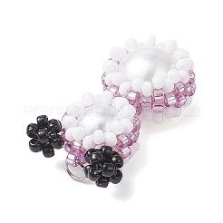 Подвески-снеговики из стеклянных бусин&nbsp;PALLOY-MZ00888-02