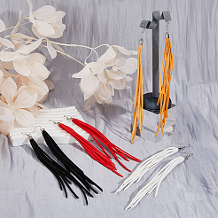 4 пара серег-кисточек из искусственной замши двух цветов EJEW-FI0003-10