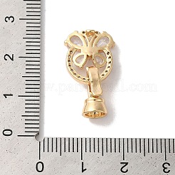 真鍮製マイクロパヴェキュービックジルコニア折りたたみ式クラスプ  ニッケルフリー  ガラスと  蝶  透明  22mm  穴：4.2mm&nbsp;KK-B098-06G-01