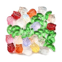 40шт 2 стиля прозрачные стеклянные бусины&nbsp;GLAA-FP0001-26