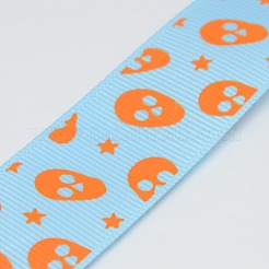1 дюйм (25 мм) лента с принтом черепа Grosgrain подарочная упаковка diy лента для волос SRIB-D006-25mm-01