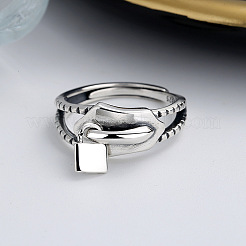 Застежка-молния 925 регулируемые кольца из стерлингового серебра для женщин&nbsp;FS-WG0937D-01