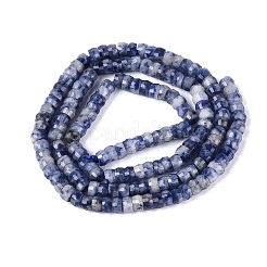 Fili di perle di diaspro macchia blu naturale&nbsp;G-Q606-46A-02
