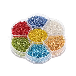 7 цвет стеклянных круглых бусин&nbsp;SEED-YW0001-24A-01