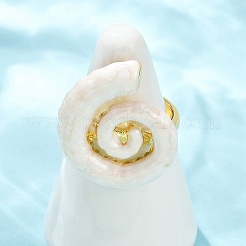 Латунные эмалевые регулируемые манжеты для женщин RJEW-G357-01B