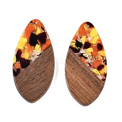 Подвески из прозрачной смолы и ореха&nbsp;RESI-T057-05M