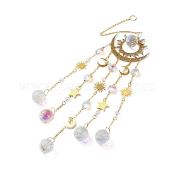 Подвески из кристаллов кварца и латуни HJEW-M007-02B-G