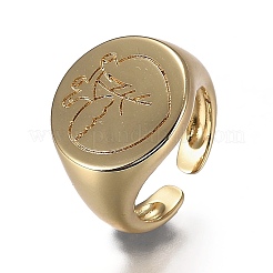 Латунь манжеты кольца RJEW-H538-16