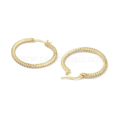 Круглая стойка для колец с покрытием из латуни кубический цирконий серьги-кольца для женщин EJEW-K245-18G