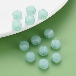 透明なアクリルビーズ  染め  フラットラウンド  ミディアムアクアマリン  8.5x5.5mm  穴：2.5mm  約1774個/500g&nbsp;MACR-S373-05E-02