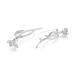 Брошь из латуни с прозрачным кубическим цирконием KK-I663-21P