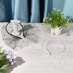 2 шт. 2-х цветные сетчатые резинки для волос из вуали&nbsp;AJEW-CP0009-59