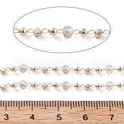 Цепочки из латунных и стеклянных бусин ручной работы CHC-L051-04KCG