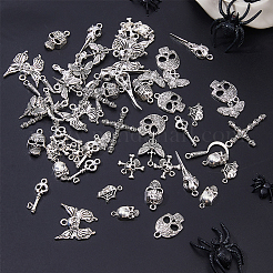 60 шт. 12 стиля подвески из сплава в тибетском стиле на тему Хэллоуина TIBEP-DC0001-35