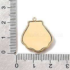 海洋生物をテーマにした天然貝殻ペンダント  貝殻の形のチャーム  304ステンレススチール製金具付き  ゴールドカラー  22.5x19x5mm&nbsp;SH-CBA6E49-01G-A