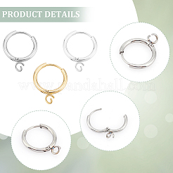 12 шт. 3 цвета 201 нержавеющая сталь фурнитура для сережек-колец STAS-UN0057-49