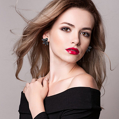 6 пара двухцветных серег-гвоздиков со сверкающими стразами и штифтами из сплава EJEW-AN0004-32