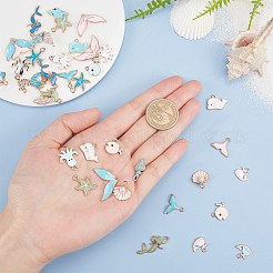 Подвески из сплава и эмали с морской тематикой&nbsp;PALLOY-SC0002-78