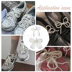 2 пара 2 стилей подвесок-бантов из смоляных бусин для обуви&nbsp;FIND-FG0004-23