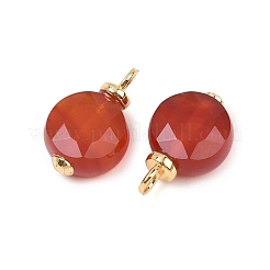 Плоские круглые подвески из натуральных смешанных драгоценных камней с шестиугольной огранкой&nbsp;KK-B157-39G