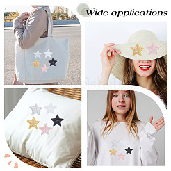 10 шт. 5 стиля звезды компьютерная вышивка ПЭТ пластиковые блестки приклеиваемые/пришивные нашивки&nbsp;PATC-ME0001-19