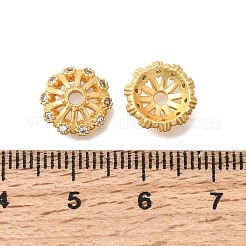 Messing Micro Pave klare Zirkonia Perlenkappen&nbsp;KK-G600-02G