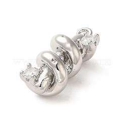 真鍮製マイクロパヴェキュービックジルコニアペンダント  スパイラル  プラチナ  16x7.5x7mm  穴：1.2mm&nbsp;LS-ZIRC-P113-01P