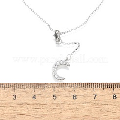 925 ожерелье из стерлингового серебра со звездой и луной NJEW-R025-02P