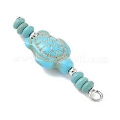 Подвески из бисера-рондель в виде черепахи из окрашенной синтетической бирюзы&nbsp;PALLOY-JF04011-02
