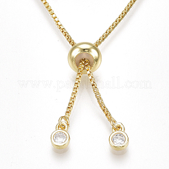 Регулируемые латунные браслеты-слайдеры из циркония (случайный смешанный цвет)&nbsp;LS-BJEW-S141-02