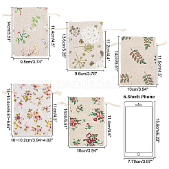 40 шт. 5 стиля упаковочных мешочков со шнурком ABAG-PH0001-22