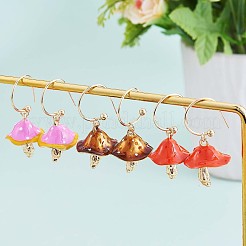 Серьги-гвоздики с эмалевыми грибами JE987E