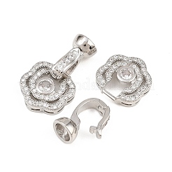 Messing Micro Pave klare Zirkonia Falte über Verschlüsse&nbsp;KK-H292-14P