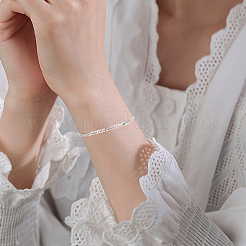 1шт 925 браслета из стерлингового серебра с цепочкой панцирного плетения&nbsp;BJEW-BBC0001-06B