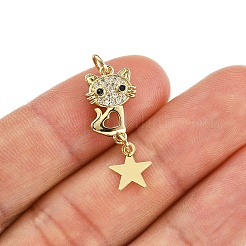 1шт стойка гальванизированная латунь микропаве кубический цирконий подвески&nbsp;ZIRC-YW0001-15