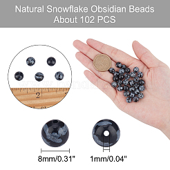 Природные снежинка обсидиан бисер нитей G-AR0002-97