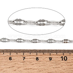 304ステンレススチールダップチェーン  ハンダ付け  スプールで  変色なし  ステンレス鋼色  7x3.5x0.6mm&nbsp;CHS-P029-02B-P